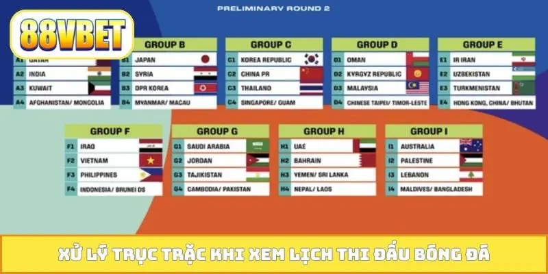 Xử lý trục trặc khi xem lịch thi đấu bóng đá